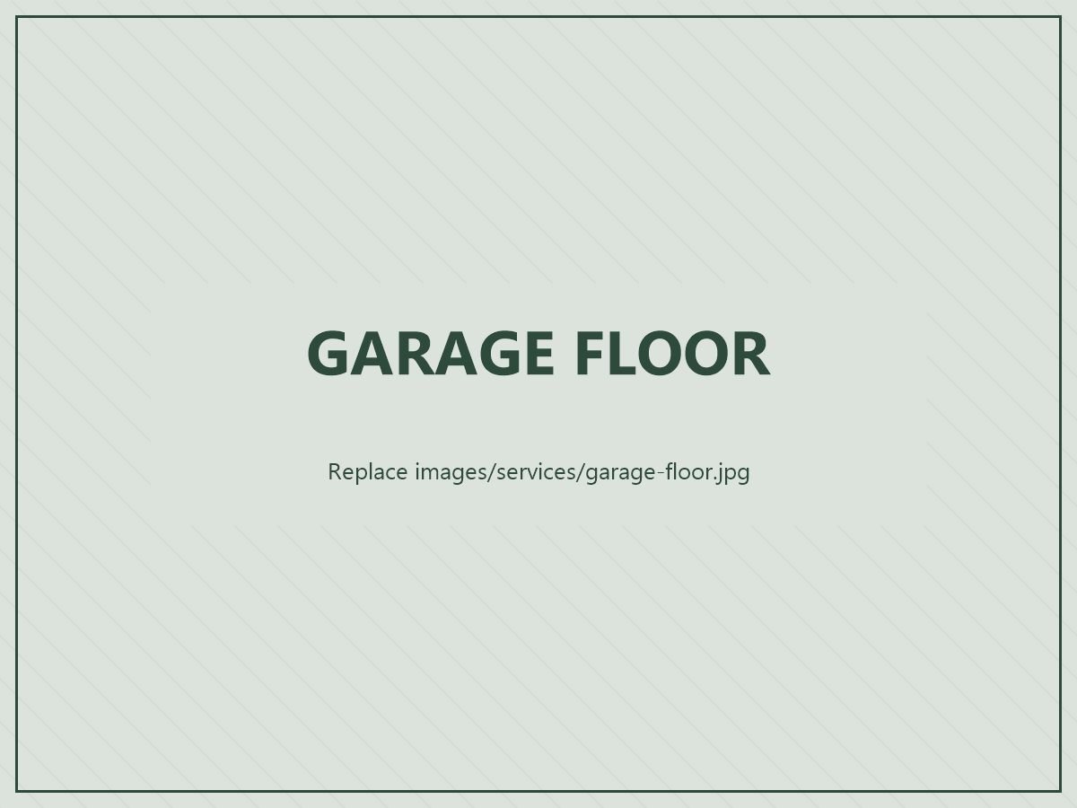Garage floor cleaning: degreased and scrubbed concrete floor